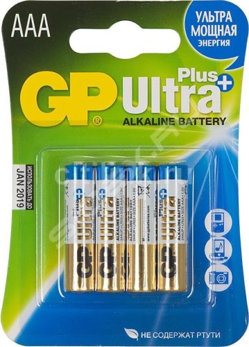 Элемент питания GP LR03 Ultra Plus 24AUP 2CR4 4шт (упак) AAA (батарейка) картинка 